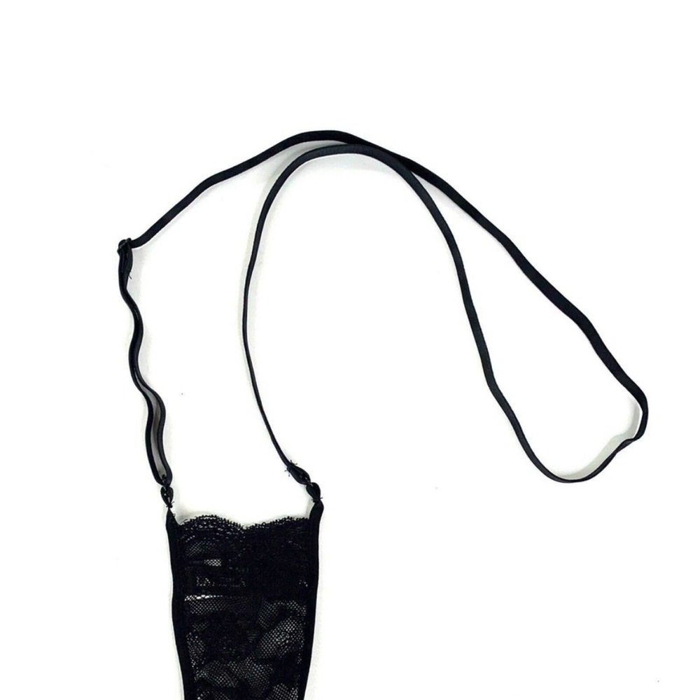 La Perla crossbody, black, lace pouch - Picture 3 of 8